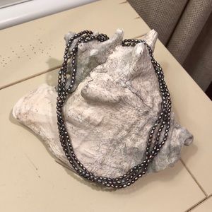 Faux grey sea pearl necklace